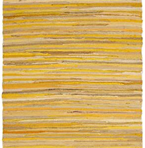 SAFAVIEH Rag Rug Collection Accent Rug - 3' x 5', Yellow & Multi, Handmade Boho Stripe Cotton, Ideal for High Traffic Areas in Entryway, Living Room, Bedroom (RAR130H)