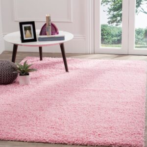 SAFAVIEH Athens Shag Collection Area Rug - 8' x 10', Red, Non-Shedding & Easy Care, 1.5-inch Thick Ideal for High Traffic Areas in Living Room, Bedroom (SGA119R)