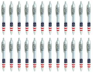 god bless america patriotic ink pen with american flag, 5 1/2 inch (pack of 24)