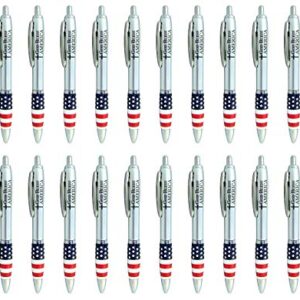 God Bless America Patriotic Ink Pen with American Flag, 5 1/2 Inch (Pack of 24)