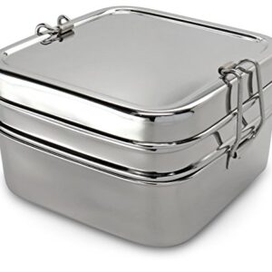 Lifestyle Block Stainless Steel Double Layer 2 Compartment Lunch Box - Compare to Eco Lunchbox