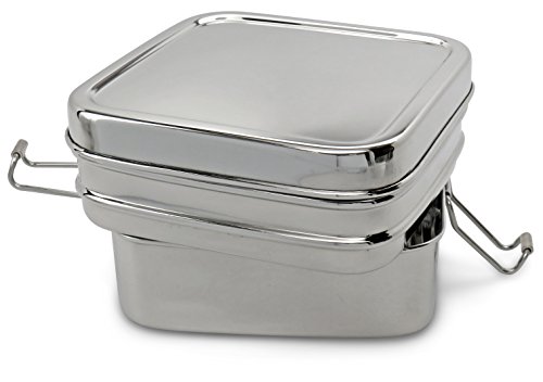 Lifestyle Block Stainless Steel Double Layer 2 Compartment Lunch Box - Compare to Eco Lunchbox