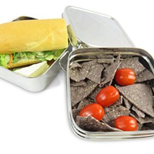 Lifestyle Block Stainless Steel Double Layer 2 Compartment Lunch Box - Compare to Eco Lunchbox