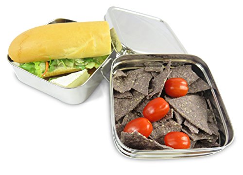 Lifestyle Block Stainless Steel Double Layer 2 Compartment Lunch Box - Compare to Eco Lunchbox