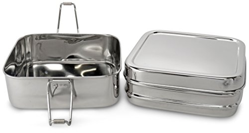 Lifestyle Block Stainless Steel Double Layer 2 Compartment Lunch Box - Compare to Eco Lunchbox