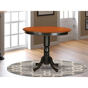 East West Furniture TRT-BLK-TP Trenton Counter Height Table - a Round Dining Table Top with Pedestal Base, 42x42 Inch, Black & Cherry