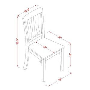 East West Furniture DLAN3-BMK-W 3 Piece Dinette Set for Small Spaces Contains a Round Dining Table with Dropleaf and 2 Kitchen Dining Chairs, 42x42 Inch, Buttermilk & Cherry