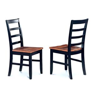 East West Furniture Dublin 5 Piece Dinette Set for 4 Includes a Round Room Table with Dropleaf and 4 Dining Chairs, 42x42 Inch, Black & Cherry