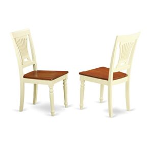 East West Furniture Dublin 3 Piece Kitchen Set for Small Spaces Contains a Round Table with Dropleaf and 2 Dining Room Chairs, 42x42 Inch, Buttermilk & Cherry