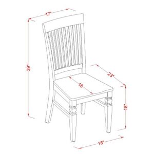 East West Furniture Dublin 3 Piece Dinette Set for Small Spaces Contains a Round Table with Dropleaf and 2 Dining Room Chairs, 42x42 Inch, Linen White