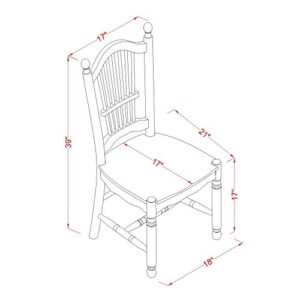 East West Furniture Dover 9 Piece Room Furniture Set Includes a Rectangle Wooden Table with Butterfly Leaf and 8 Kitchen Dining Chairs, 42x78 Inch, Linen White