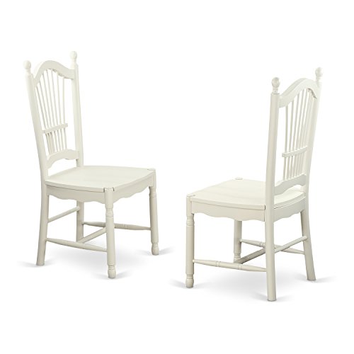 East West Furniture Dover 9 Piece Room Furniture Set Includes a Rectangle Wooden Table with Butterfly Leaf and 8 Kitchen Dining Chairs, 42x78 Inch, Linen White