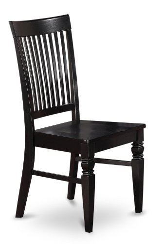 East West Furniture Dudley 7 Piece Kitchen Table & Chairs Set Consist of a Rectangle Dining Room Table and 6 Solid Wood Seat Chairs, 36x60 Inch, Black