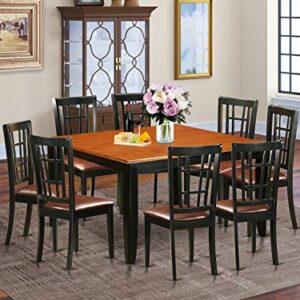 East West Furniture PFNI9-BCH-LC Dining Set, Black