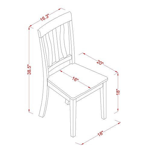 East West Furniture PLAN9-BCH-W, 9-Piece Sets