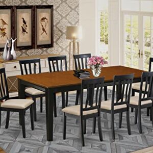 East West Furniture QUAN9-BCH-C Dining Set, 9-Piece