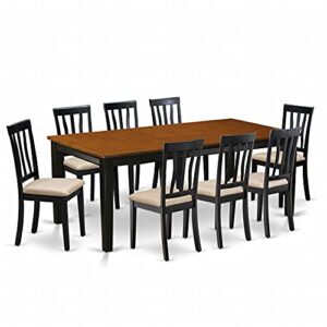 East West Furniture QUAN9-BCH-C Dining Set, 9-Piece