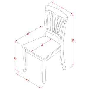 East West Furniture QUAV9-BCH-W Dining Set, 9-Piece