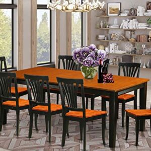 East West Furniture QUAV9-BCH-W Dining Set, 9-Piece