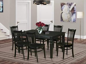east west furniture dining room sets for 6 -dining table and 6 dinette chairs