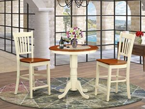 east west furniture edgr3-whi-w dining set, 3-piece