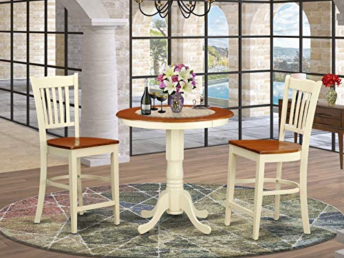 East West Furniture EDGR3-WHI-W Dining Set, 3-Piece