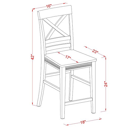 East West Furniture EDQU3-WHI-W Dining Set, 3-Piece