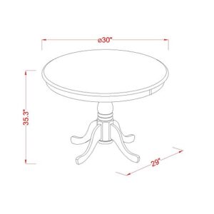 East West Furniture EDVN3-MAH-LC Dining Table set, 30x30 Inch