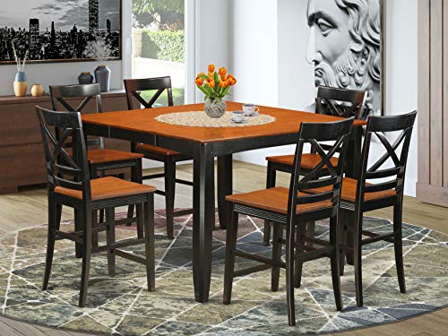 EAST WEST FURNITURE 7 Pc counter height Dining room set - Dining Table and 6 Kitchen bar stool.