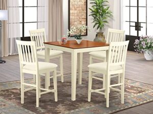 5 pc counter height pub set - counter height table and 4 kitchen dining chairs.
