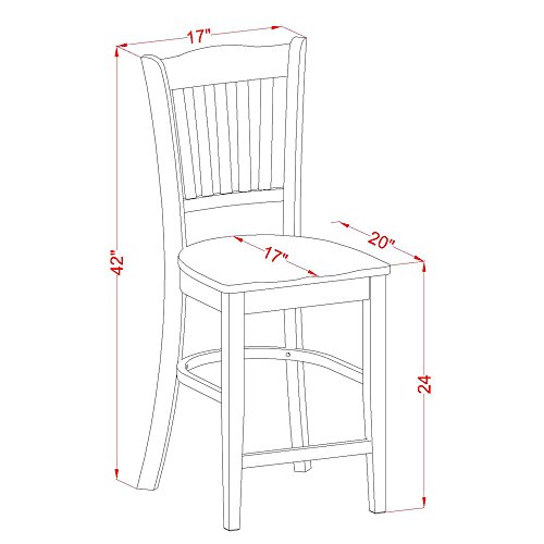 East West Furniture VNGR5-WHI-W, 5-Piece