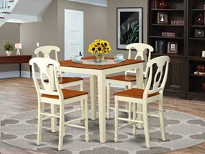 east west furniture vnke5-whi-w dining room table set