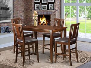 east west furniture 5 pc counter height dining room set-pub table and 4 kitchen bar stool