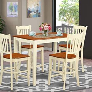 EAST WEST FURNITURE 5 Pc counter height Dining set - counter height Table and 4 Kitchen Chairs.