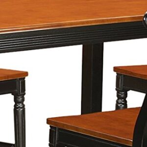 East West Furniture YAKE5-BLK-W Dining Table Set, 48 x 30 x 36