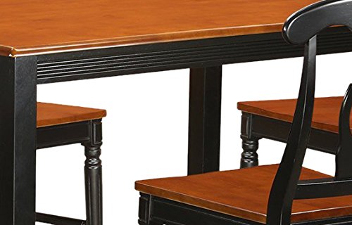 East West Furniture YAKE5-BLK-W Dining Table Set, 48 x 30 x 36