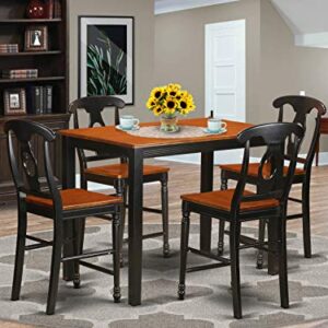 East West Furniture YAKE5-BLK-W Dining Table Set, 48 x 30 x 36