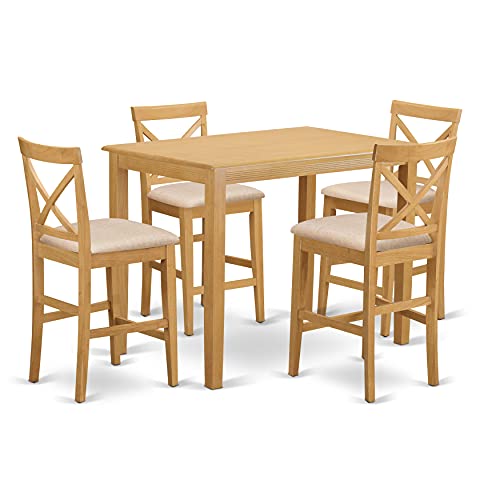East West Furniture YAPB5-OAK-C Dining Set, 48 x 30 x 36