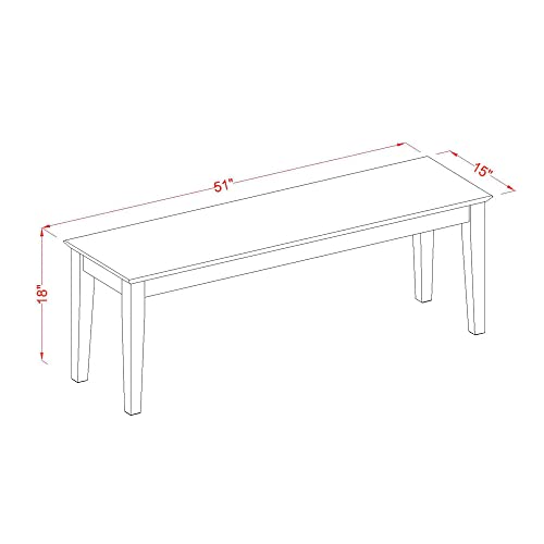 East West Furniture CAVA6-OAK-C 6 Piece Modern Dining Table Set Contains a Rectangle Wooden Table and 4 Linen Fabric Upholstered Chairs with a Bench, 36x60 Inch, Oak