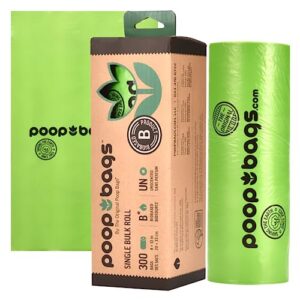 the original poop bags® usda certified 38% plant based doggy poop bags refills, poop bags for dogs, dog poop bags rolls, doggie poop bags - single bulk roll - leak proof & strong doggy bag, unscented