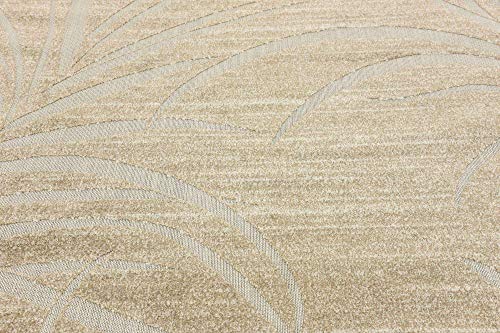 Unique Loom Outdoor Botanical Collection Area Rug - Orlando (5' 1" x 8' Rectangle, Beige/ Cream)