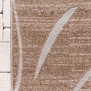 Unique Loom Outdoor Botanical Collection Area Rug - Orlando (5' 1" x 8' Rectangle, Beige/ Cream)