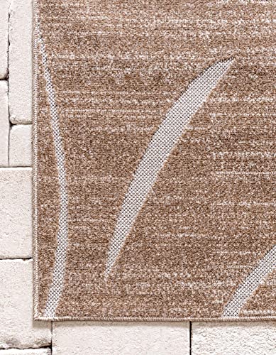 Unique Loom Outdoor Botanical Collection Area Rug - Orlando (5' 1" x 8' Rectangle, Beige/ Cream)