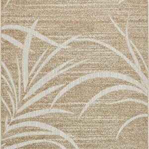 Unique Loom Outdoor Botanical Collection Area Rug - Orlando (5' 1" x 8' Rectangle, Beige/ Cream)