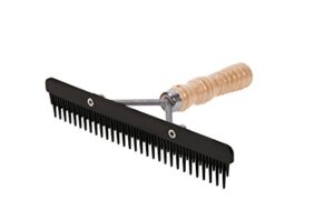 weaver livestock fluffer comb with wood handle and replaceable plastic blade, black, 69-6051-bk