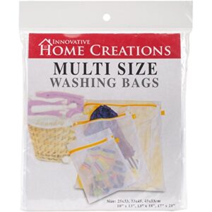 innovative home creations multi mesh laundry bags3 sizes, acrylic, multicoloured, 0.15 x 6.9 x 7.4 cm