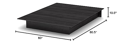 South Shore Step One Platform Bed Gray Oak, Contemporary