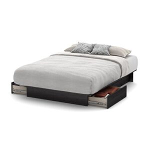 South Shore Step One Platform Bed Gray Oak, Contemporary