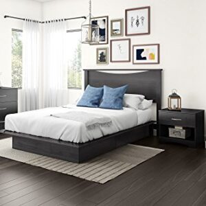 South Shore Step One Platform Bed Gray Oak, Contemporary