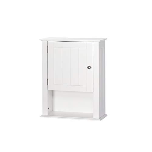 RiverRidge, White Ashland Single Door Wall Mount Cabinet with Shelves
